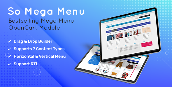 So Mega Menu - Drag & Drop | Responsive OpenCart 4.0.x & OpenCart 3.x Module - CodeCanyon Item for Sale