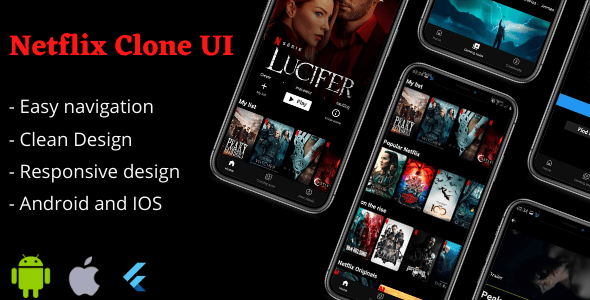 Netflix Clone App Flutter UI - CodeCanyon Item for Sale