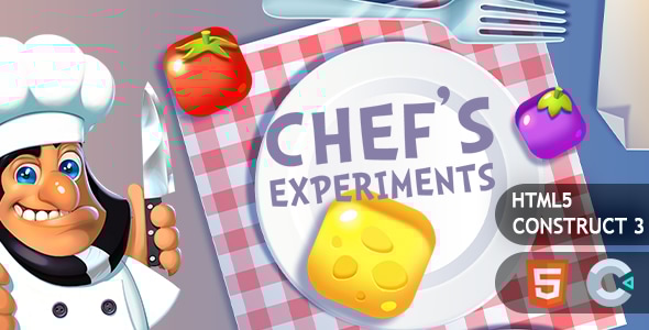 Chef Experiments Match3 Construct 3 HTML5 Game - CodeCanyon Item for Sale