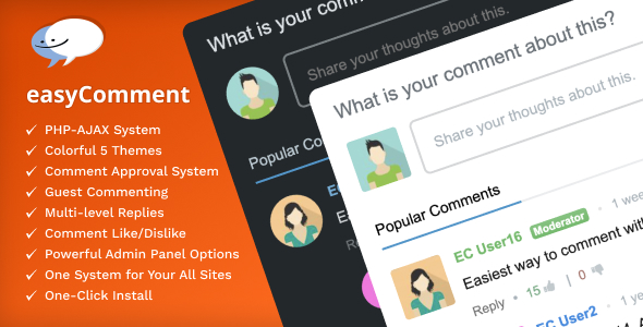 easyComment – PHP Comment Script - CodeCanyon Item for Sale