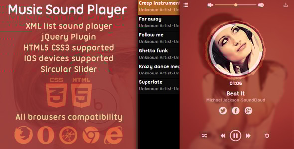 Music Player XML List jQuery Plugin - CodeCanyon Item for Sale
