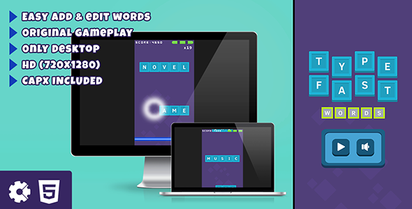 Type Fast Words - HTML5 Game - CodeCanyon Item for Sale