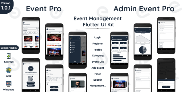 Event Pro - Events Management and Booking Flutter App UI Kit - CodeCanyon Item for Sale