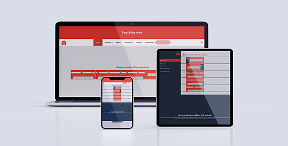 CSS responsive Menupack - CodeCanyon Item for Sale