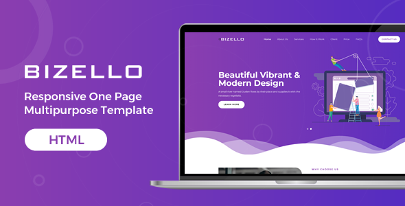 Bizello | Responsive One Page Multipurpose Template - CodeCanyon Item for Sale