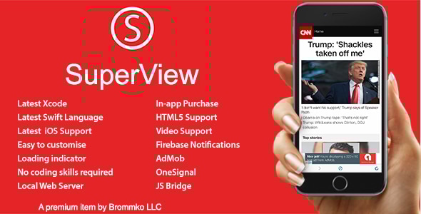 SuperView - WebView App for iOS with Push Notification, AdMob, In-app Purchase - CodeCanyon Item for Sale