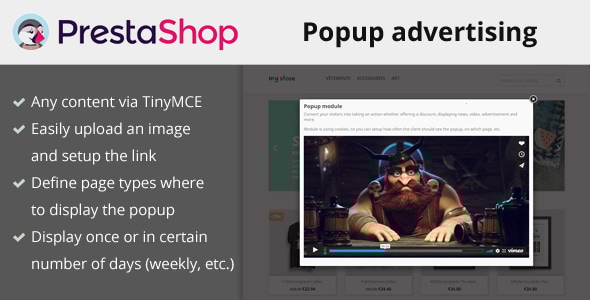 Popup advertising for Prestashop - CodeCanyon Item for Sale