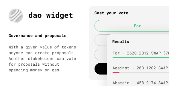 Dao widget - Governance and proposals for your crypto token - CodeCanyon Item for Sale