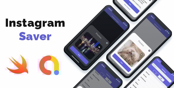 Instagram Saver - iOS App. Save photos & videos to Photo Gallery from Instagram - CodeCanyon Item for Sale