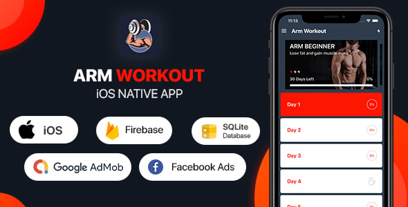 Arm Workout - iOS App - CodeCanyon Item for Sale