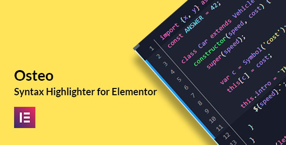 Osteo Syntax Highlighter for Elementor - CodeCanyon Item for Sale