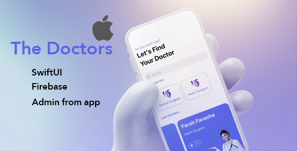 The Doctors : Find doctors , SwiftUI , Firebase , DarkMode - CodeCanyon Item for Sale