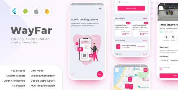 WayFar - Parking App Template - CodeCanyon Item for Sale