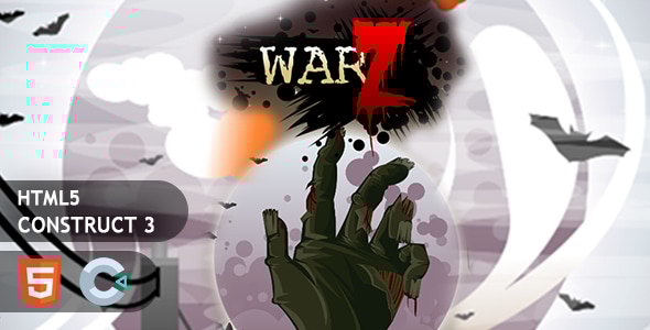 Zombie War Construct 3 HTML5 Game - CodeCanyon Item for Sale