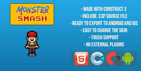 Monster Smash - Template for Construct 3 - CodeCanyon Item for Sale