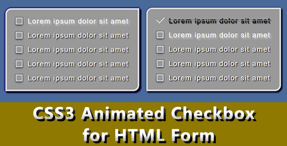 CSS3 Animated Checkbox for HTML Form - CodeCanyon Item for Sale