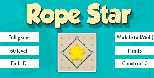 Rope Star. Html5, Mobile (adMob), Construct 3 - CodeCanyon Item for Sale