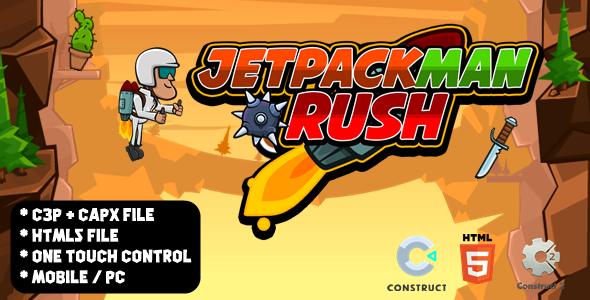 Jetpackman Rush - Construct 2/3 Game - CodeCanyon Item for Sale