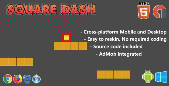 Square Dash - HTML5 Game - CodeCanyon Item for Sale
