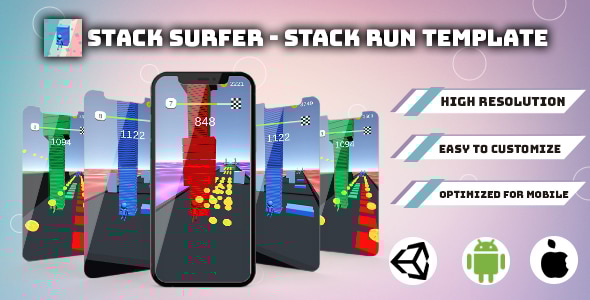 Stack Surfer - Stack Run 3D(Unity Game Template + UnityAds) - CodeCanyon Item for Sale