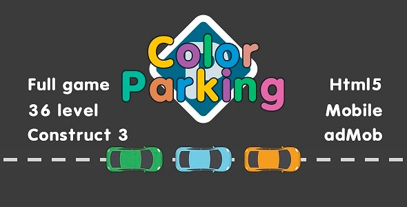 Color Parking. Html5, Mobile (adMob). Construct 3 - CodeCanyon Item for Sale
