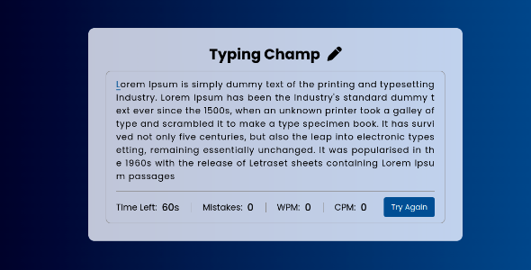 Typing Champ - Html5 And Javascript Game - CodeCanyon Item for Sale