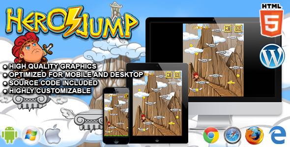 Hero Jump - HTML5 Arcade Game - CodeCanyon Item for Sale