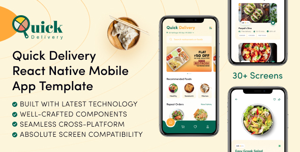 Quick Delivery - Food Delivery Mobile App React Native Template - CodeCanyon Item for Sale