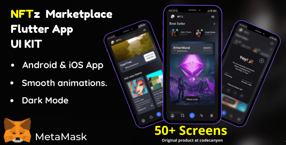 NFT Flutter App UI Kit - CodeCanyon Item for Sale