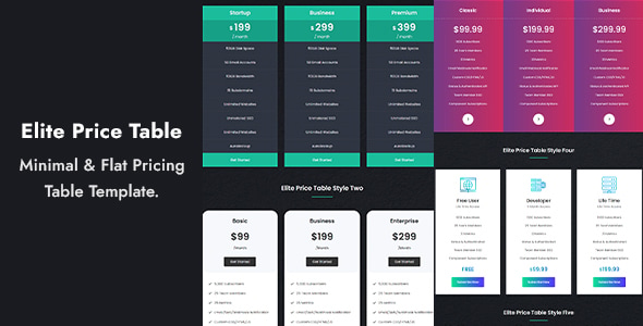 Elite Price Table - CodeCanyon Item for Sale