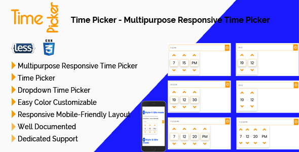 Time Picker - Multipurpose Responsive Time Picker - CodeCanyon Item for Sale