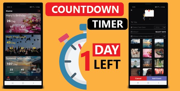 Vacation Countdown Timer|Calendar Countdown App Template - CodeCanyon Item for Sale