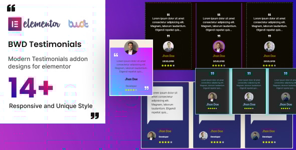 BWD Testimonials addons for elementor - CodeCanyon Item for Sale