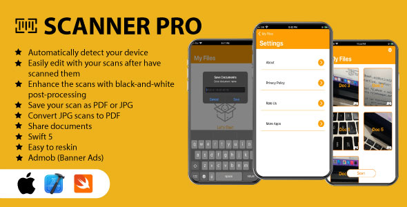Scanner Pro PDF/IMAGE - iOS Source Code - CodeCanyon Item for Sale