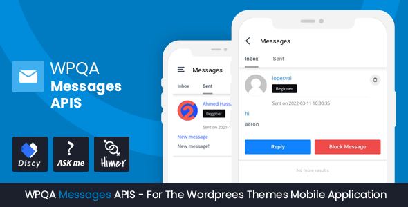 WPQA Messages APIs - Addon For The WordPress Themes - CodeCanyon Item for Sale