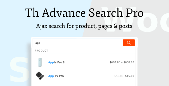 Advance Ajax Search for WooCommerce (Post/Product/Page) - CodeCanyon Item for Sale