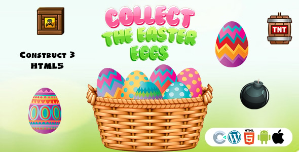Collect The Easter Eggs v2 (Construct 3 | C3P | HTML5) Easter Game - CodeCanyon Item for Sale