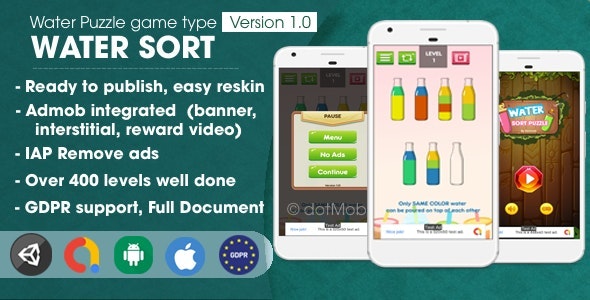 Water Sort Puzzle - Unity Complete Project - CodeCanyon Item for Sale