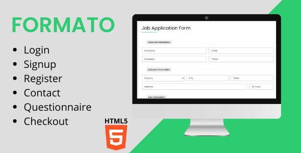 Formato - Different HTML5 Forms Template - CodeCanyon Item for Sale