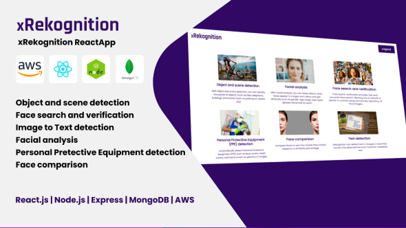 xRekognition AWS Amazon Rekognition - AI / ML Face Search, Image Analysis and Image Recognition - CodeCanyon Item for Sale