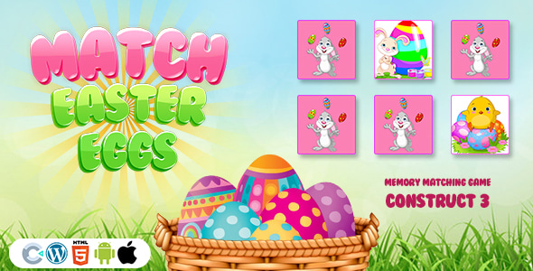 Match Easter Eggs (Construct 3 | C3P | HTML5) Easter Game - CodeCanyon Item for Sale
