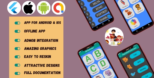 Learning Kids - Flutter Android & iOS App - CodeCanyon Item for Sale