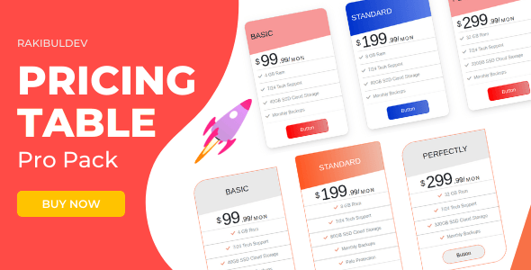 PRICING TABLE Pro Pack- - CodeCanyon Item for Sale