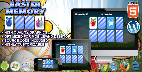 Easter Memory - HTML5 Memory Game - CodeCanyon Item for Sale