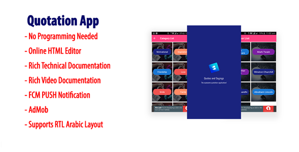 Quotes and Sayings | Native Android Quotation App with FCM PUSH Notification & AdMob - CodeCanyon Item for Sale