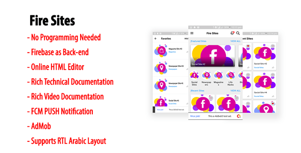 Fire Sites | Native Android Multi-category & Multi-site WebView App with Firebase Back-end - CodeCanyon Item for Sale