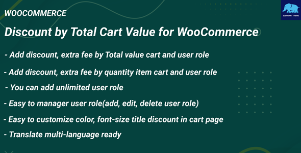 Discount by Total Cart Value for WooCommerce - CodeCanyon Item for Sale