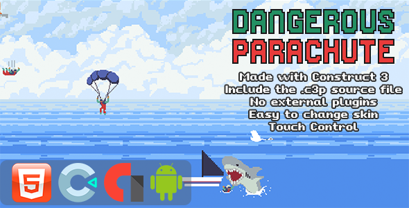 Dangerous Parachute - Template for Construct 3 - CodeCanyon Item for Sale