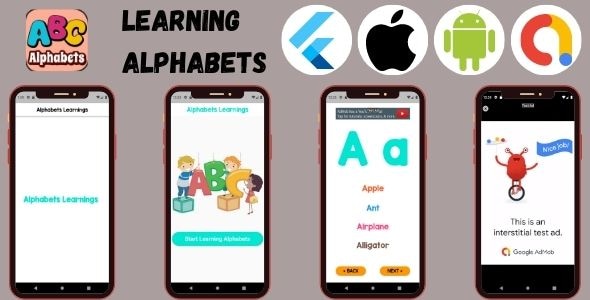 Learning Alphabets - Flutter Android & iOS App - CodeCanyon Item for Sale