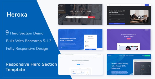 Heroxa - Responsive Hero Section Template - CodeCanyon Item for Sale